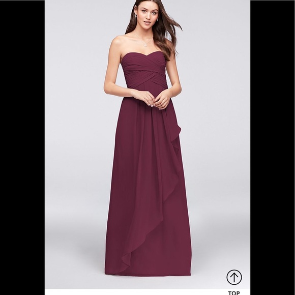 david's bridal crinkle chiffon dress Davids Bridal MInt Strapless Short Crinkle